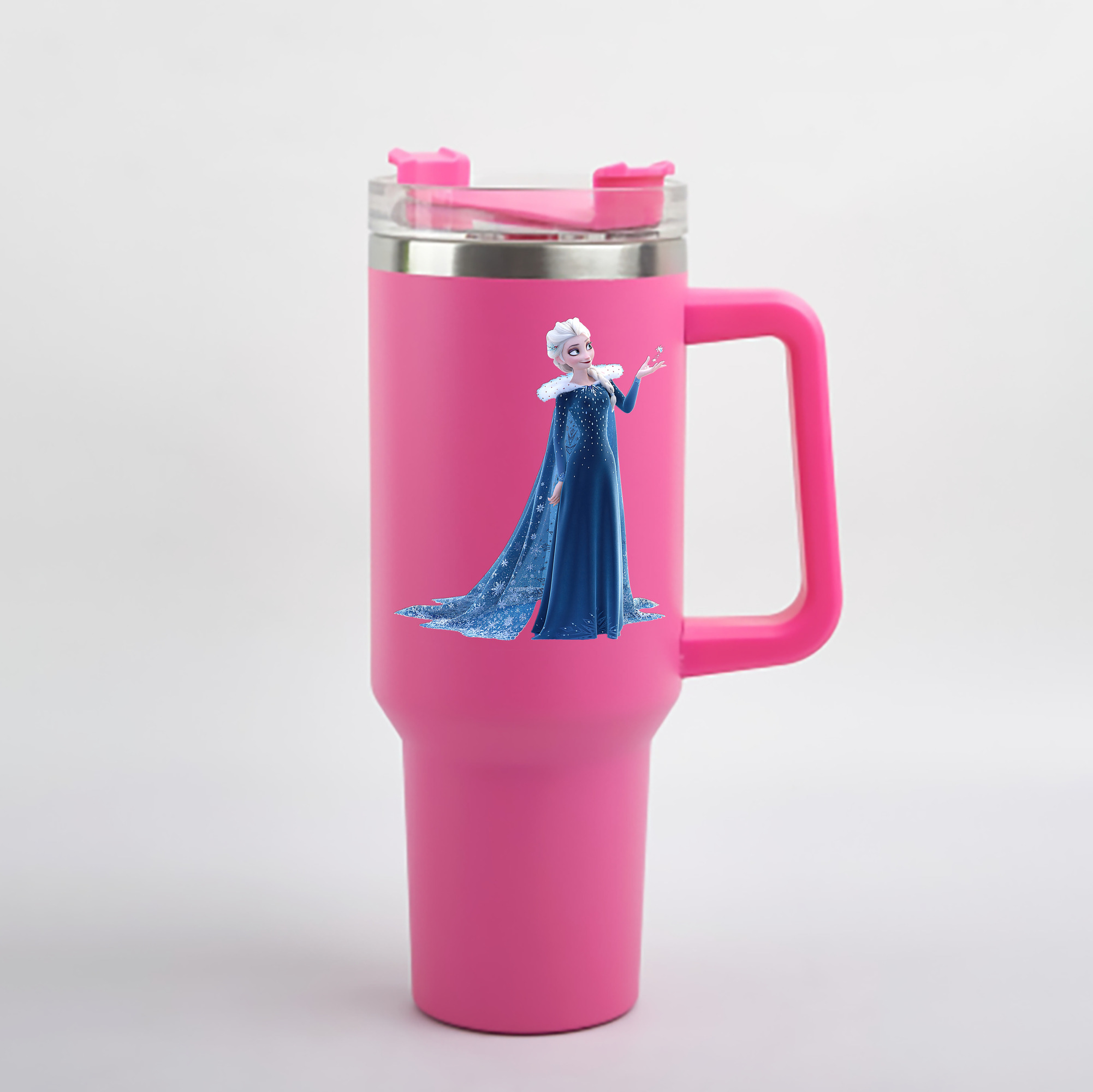 （画像用） アナと雪の女王 アンナ エルサ Frozen Anna Elsa 1200mL車用タンブラー - クリスタルステッカー（プラスチックストロー付き）